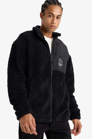 Defacto Defactofit Boxy Fit Dik Yaka İçi Yumuşak Tüylü Pelüş Hırka F3812ax25wnbk81 Siyah-bk81