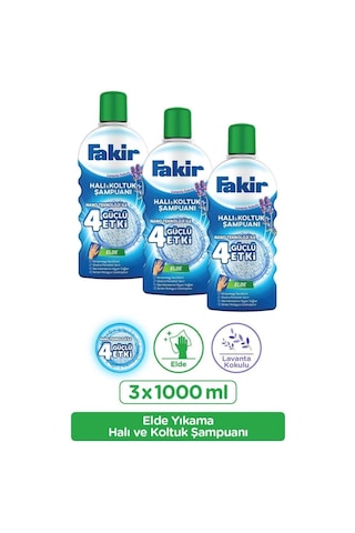Fakir Elde Lavanta Teknolojili Halı Ve Koltuk Şampuanı 1000ml X 3 Adet 3'lü Set