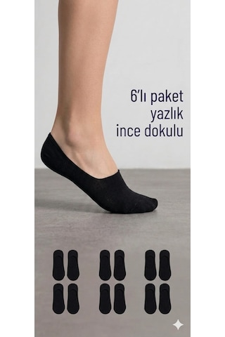 Km Collections 6'lı Set Babet Çorap Erkek&kadın Siyah