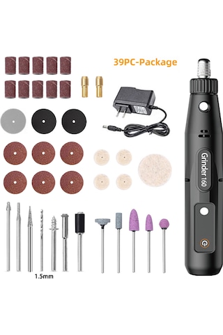 Maiyame El Tipi Elektrikli Taşlama Makinesi, 5 Seviye Hız Ayarlı, Delme-engraving-kesme-polişleme, 39 Parça Aksesuar Seti Prizi Bağlı