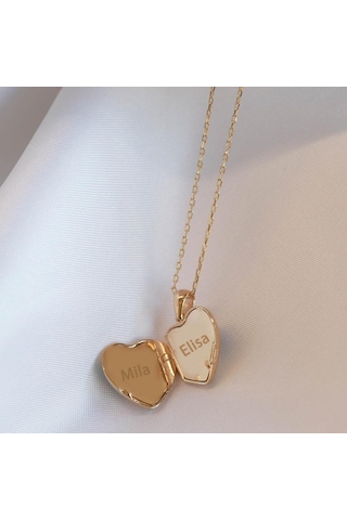 Nazar Boncuklu Gold Kaplama Açılır Kapanır İsim Yazılabilen Gümüş Kolye Gümüş