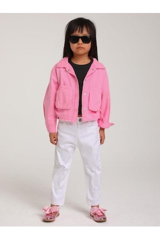 Kız Bebek Pamuklu İnce Dokulu Ceket-15123 Pembe