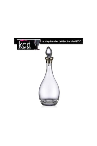 Kcd Soprano Platin Dekor Yaldızlı Desenli Kapaklı Cam Şişe Sürahi