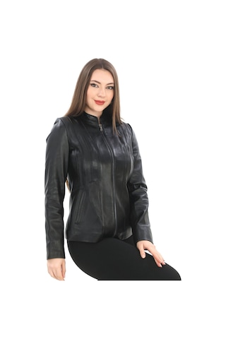 New Zaya Leather Kadın Hakiki Kuzu Deri Ceket