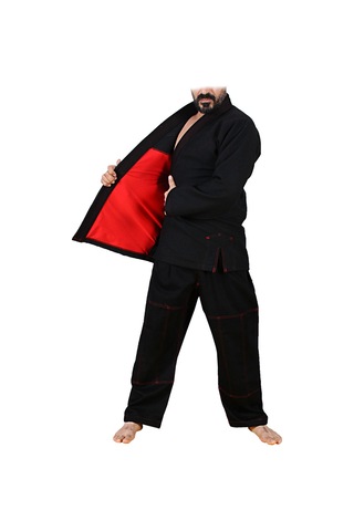 Dosmai Astarlı Profesyonel Jijutsu Elbisesi Kuşaksız Siyah Sb102 Siyah