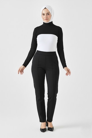 A02teks Dik Yaka Boyunluklu Kolluk Uzun Kollu Boyunluk Tesettür Boyunluk Balıkçı Yaka Bodysuit Siyah
