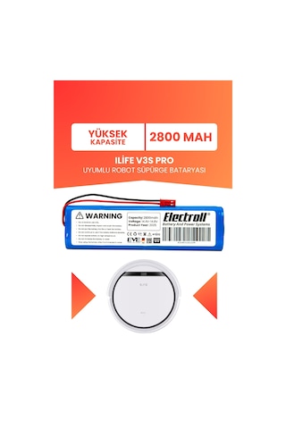 Ilife V3s Pro Uyumlu Batarya Yüksek Kapasite 2800mah Pil Robot Süpürge Bataryası Değişimi