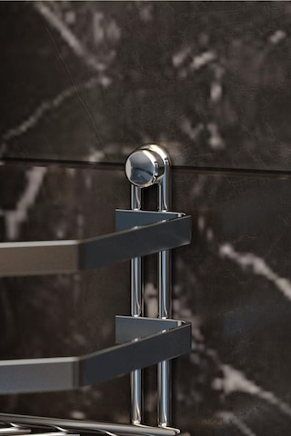 Geseus Üç Katlı Kancalı Banyo Köşe Rafı Krom  ES076 KRM