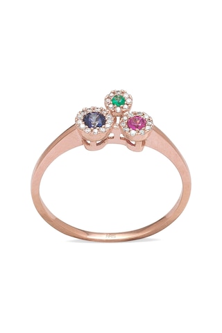 Ariş Renkli  Taşlı Pırlanta Yüzük