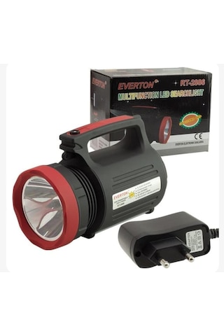 Rt-2886 Usbli 5 Watt Power Ledli 2 Km Mesafeli El Feneri Kırmızı - Siyah