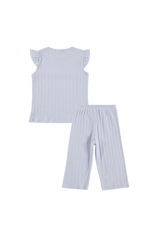 Civil Girls Kaprili 10-13 Yaş Pijama Takımı - Mavi Açık Mavi