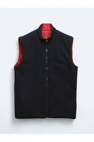 Kip Kırmızı Regular Fit Dik Yaka Casual Örme Çift Taraflı Spor Yelek Kırmızı
