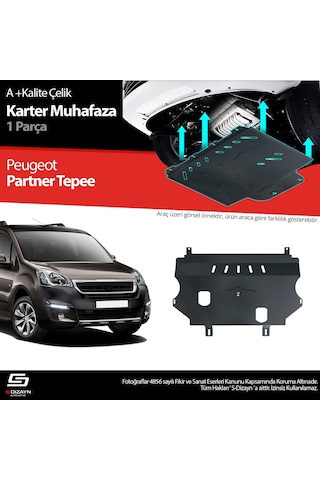 S-dizayn Peugeot Partner Tepee Çelik Karter Muhafaza 2008-2018 A+ Kalite