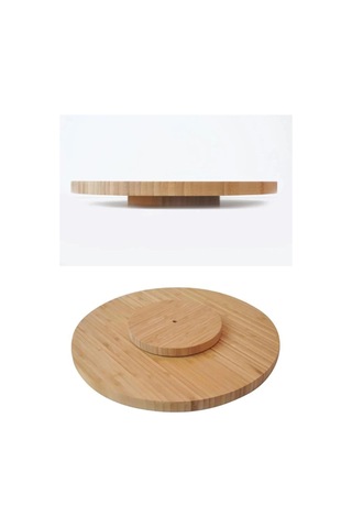 Busstier Bambu 360 Dönen Lüx Servis Ve Sunum Tabağı 30 Cm Pizza Ve Meze Tabağı Bambu