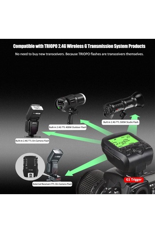 Pdx Plus,g1 Trigger Lcd Ekranlı Ttl Kablosuz Tetikleyici 16 Kanal Sony