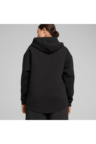 Puma Q4 Studio Textured Kadın Siyah Kapüşonlu Sweatshirt Siyah