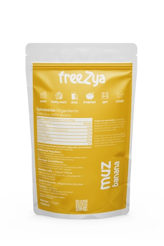 Freezya Freeze Dried Dondurularak Kurutulmuş Muz - 20 Gr