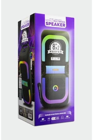 Subzero Wr154 Rgb Bluetooth/usb/sd Tws Özelliği 8x2 Müzik Kutusu Kablolu Miktofon