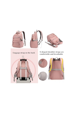 Jeemson Kadınlar İçin Modern Çanta, Ortaokul- Lise Öğrencileri İçin Büyük Kapasiteli, Kolay Taşınabilir Sırt Çantası, Mavi Renk, Vintage Desenli, Omuz Baskısını Azaltan Askılar, Yan Çantalarla Çok Renkli