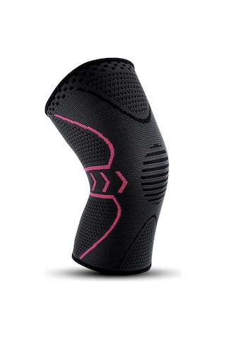 Vkemall Spor Knee Pad Silikonlu Yastık, Yaylı Destekli, Nemlendirici, Yumuşak Dokuma, Koşu-siklet-montaj İçin, Tekli, Siyah-pembe, M Beden Çok Renkli