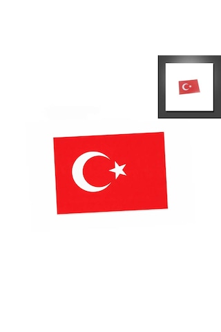 10 Adet Türk Bayrağı Sticker A4 Etiket Ebat: 29,7 Cm X 21 Cm Beyaz - Kırmızı