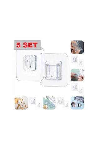 Geçmeli Klips Eşya Sabitleme Askısı 5 Set 5047 Çok Renkli