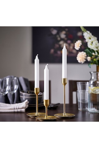 Cozy Room - Fulltalıg Şamdan, Üçlü, Bronz Gold