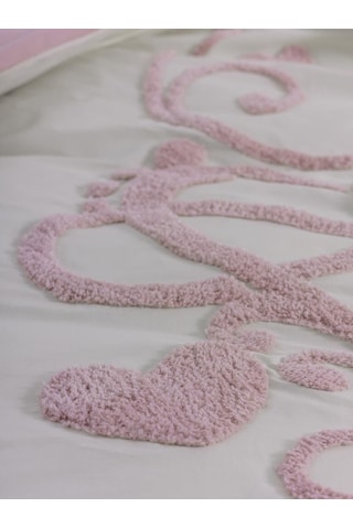 Cotton Box Puff Nakışlı Ranforce Çift Kişilik Anneler Günü Nevresim Takımı Bellini Pembe Çok Renkli
