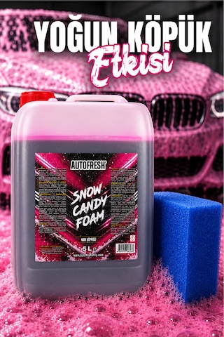 Snow Candy Foam 5 L Pembe Köpük Oto Yıkama Şampuanı Yoğun Köpüklü Konsantre Ön Yıkama Köpüğü