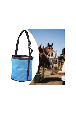 Homyl At Yem Torbası File Nefes Alabilen Güçlendirilmiş Mavi Mavi