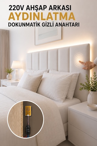 Ahşap Arkası Dokunmatik Sensör Anahtarı - 220V AC Çıkışlı