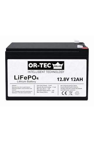 OR-TEC 12.8V 12Ah LiFePO4 Akülü Araba - UPS Aküsü