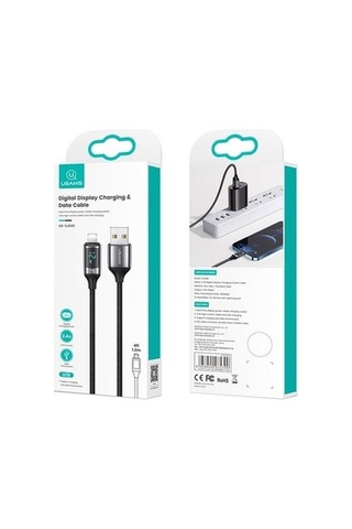 Novahub Usams Us-sj543 Dijital Göstergeli 1.2m 2.4a Lightni, Çinko Alaşım, Type-c 100w Pd Hızlı Şarj Kablosu