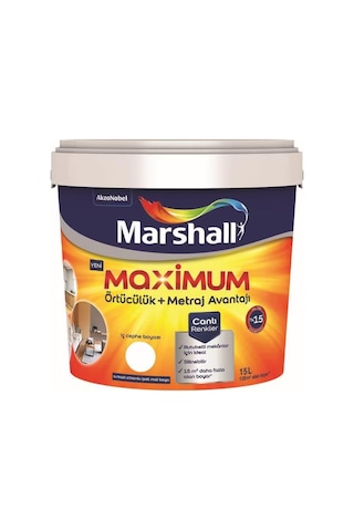 Marshall Maximum İpek Silikonlu Silinebilir İç Cephe Boyası 15 Lt 15 LT