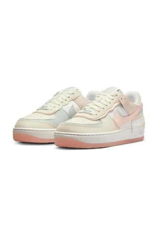 Nike Air Force 1 Af1 Shadow Leather Unisex Sneaker Hakiki Deri Reflektörlü Günlük Spor Ayakkabı Krem Krem