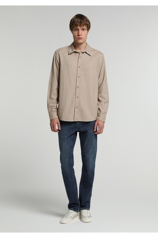 Colin's Colins Regular Fit Shirt Neck Düz Erkek Bej Uzun Kol Gömlek Cl1082606 Q1.v2 Beı