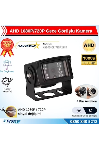 Ahd 1080p/720p Büyük Gece Görüşlü 4 Pin Soketli Kamyon Tır Otobüs Kamerası