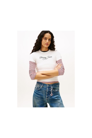 Tommy Hilfiger Tjw Slim Logolu T-shirt-12839 Beyaz