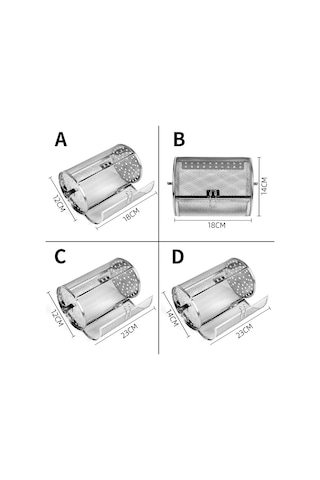 Sones D Tipi 14 X 23 Cm Paslanmaz Çelik Kızartma Kafesi Fırın Fıstık Kestane Kafesi Diğer