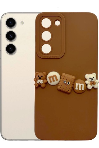 Samsung Uyumlu Galaxy S23 Plus Kılıf 3d M Bear Kamera Korumalı Silikon Kapak