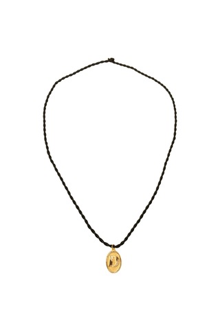 14 Ayar D Harf Siyah İpli Kolye