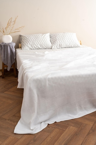 Soley Serenity %100 Pamuk 220 X 240 Cm Battal Boy Pike Beyaz