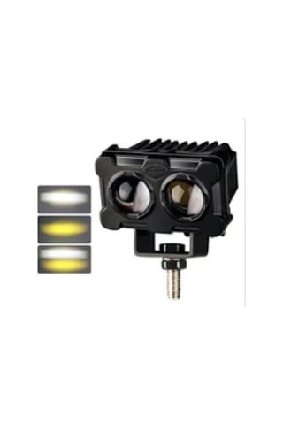 Robot Sis Farı Çift Renk Sarı-beyaz Araç Motosiklet Led Lamba Çift Gözlü 50w Metal 1 Adet