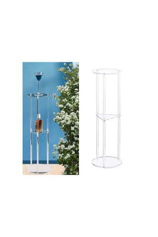 Suntek Şeffaf Akrilik Sehpa Yuvarlak Başucu Sehpası Balkon Ev