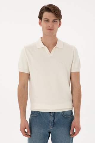 U.S. Polo Assn. Erkek Slim Fit Polo Yaka Krem Tişört 50299409-VR071