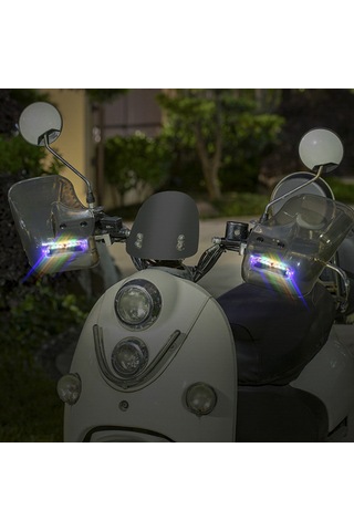 Leezsing Güneş Enerjili Motosiklet Rüzgar Koruyucu - Pvc Malzeme, Reflektörlü Seçenek