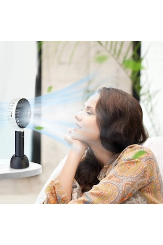 El Tipi Usb Fan, Mini Fan Şarj Edilebilir Pil, Masa Fanı-siyah 3080 Siyah