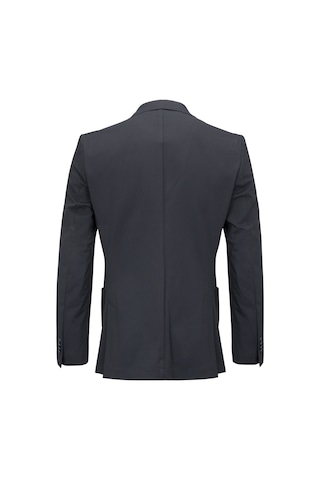 Hatemoğlu Lacivert Slim Fit Çizgili Mono Yaka Takım Elbise