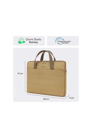 Mack Mce-1513 Nova Eco Çevre Dostu Laptop Çantası, 15.6 İnç Bilgisayar Çantası, Kadın Ve Erkek Notebook Çantası, Ykk Fermuarlı Macbook Uyumlu Çantası, İş Ve Evrak Çantası, Camel