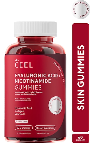 VitaCeel Cilt Vitamini Çiğnenebilir Gummy, Hyaluronic Acid, Vitamin C, Collagen, Zinc, Vitamin E, Biotin 60 Gummies